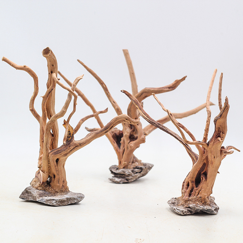 Aquarium Plant Roots - Ornements en bois pour aménagement paysager